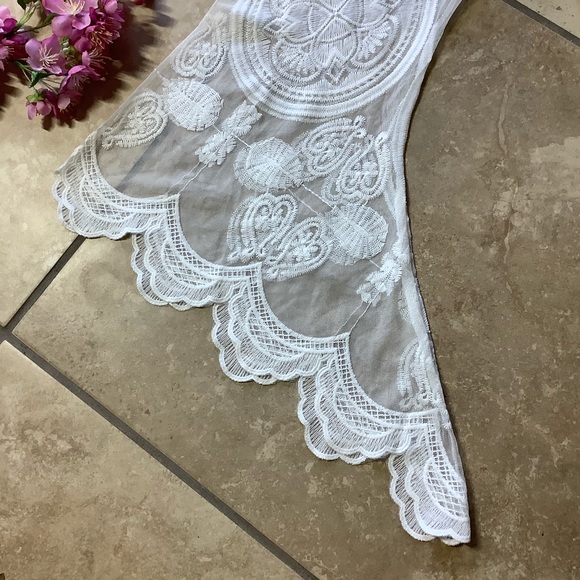 🎀 KIMONO ROBE CARDIGAN DUSTER LACE BOHO CHIC PURE WHITE BEACH SUMMER LONG MAXI - Picture 4 of 14